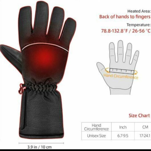 UNISEX LARGE HEATED OUTDOOR WINTER GLOVES - Picture 5 of 7